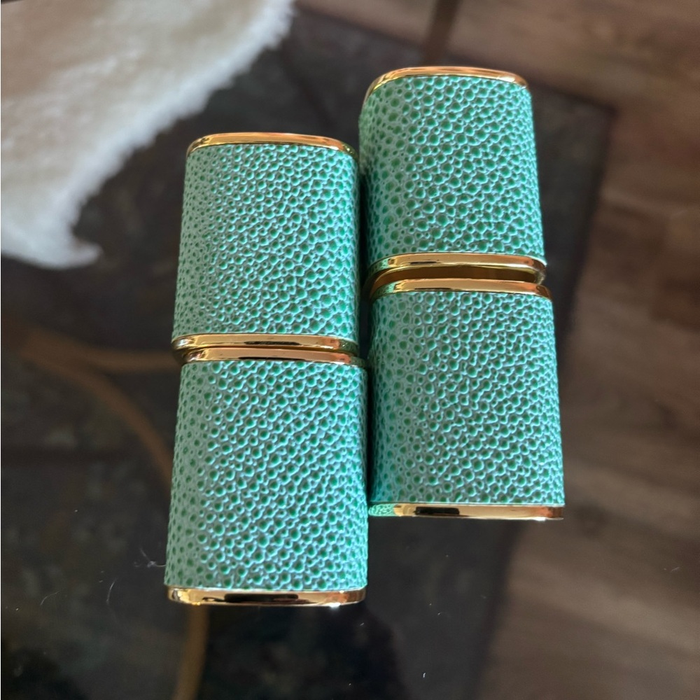 Z Gallerie leather stingray napkins rings